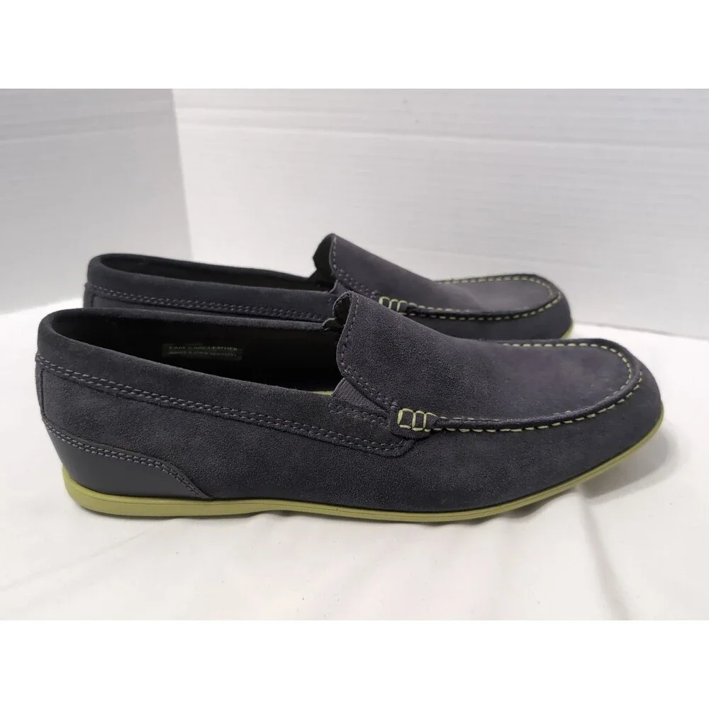 ROCKPORT TRU TECH shoes EASY CARE LEATHER MENS Size 10 LOAFER CASUAL Dark Gray